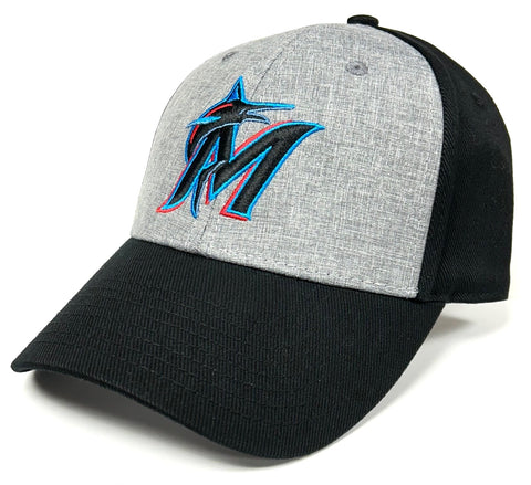 Miami Marlins MVP Fan Favorite Black Gray Mass Essential Hat Cap Adult Men's Adjustable