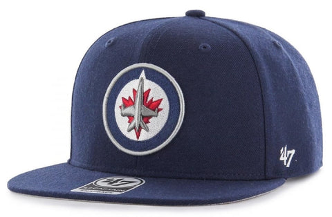 Winnipeg Jets NHL '47 No Shot Captain Navy Blue Flat Brim Hat Cap Men's Snapback