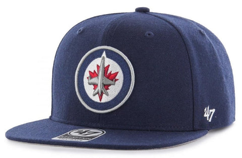 Winnipeg Jets NHL '47 No Shot Captain Navy Blue Flat Brim Hat Cap Men's Snapback