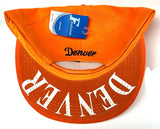 RMW Denver City Fully Embroidered Orange Hat Cap Solid Script Flat Brim Men's Snapback