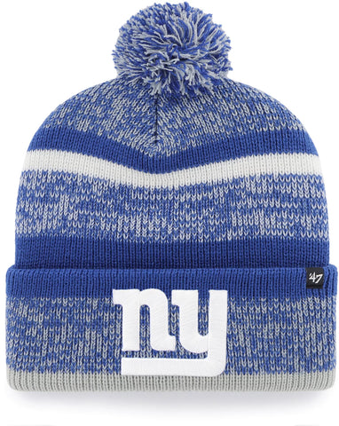 New York Giants NFL '47 Blue Northward Cuffed Pom Knit Hat Cap Adult Beanie