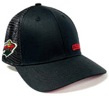 Minnesota Wild MVP Black Broden Mesh Back Hat Cap Adult Men's Snapback Adjustable