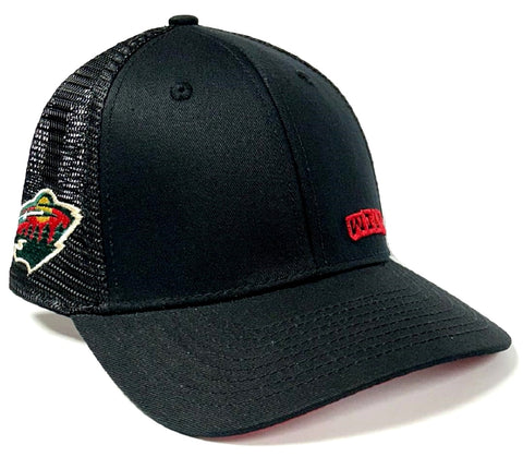 Minnesota Wild MVP Black Broden Mesh Back Hat Cap Adult Men's Snapback Adjustable