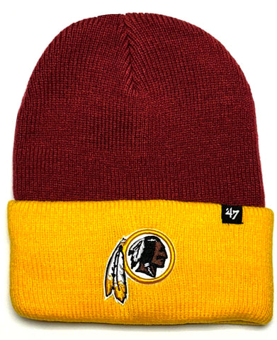 Washington Redskins NFL '47 Two Tone Brain Freeze Cuff Knit Hat Cap Adult Beanie