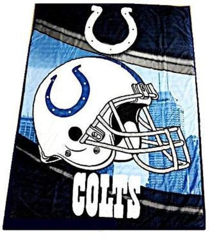 Indianapolis Colts NFL 60 x 80 Microfiber Sherpa Fleece Throw Blanket Helmet Bed