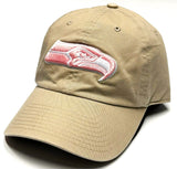 Seattle Seahawks NFL Team Apparel Khaki Tan Pink Logo Hat Cap Women's Adjustable