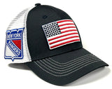 New York Rangers NHL OHT Vintage USA Flag Hat Cap Blue White Mesh Men's Snapback