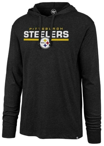 Pittsburgh Steelers NFL '47 Black End Line Club Hoodie Long Sleeve Men's Medium M