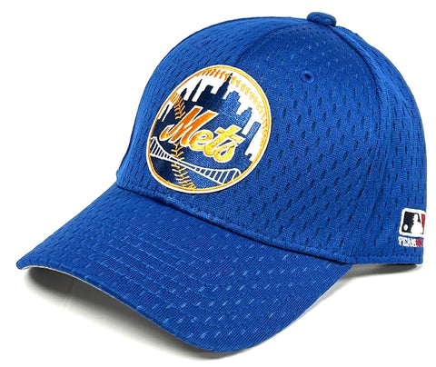 New York Mets MLB OC Sports Round Logo Vintage Blue Hat Cap Flex Stretch Fit M/L