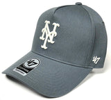 New York Mets MLB '47 MVP Foundation Offside DT Gray White Logo Hat Cap Adult Men's Adjustable Snapback