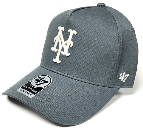 New York Mets MLB '47 MVP Foundation Offside DT Gray White Logo Hat Cap Adult Men's Adjustable Snapback