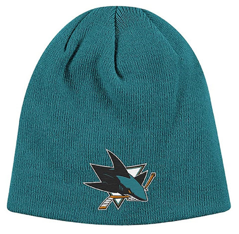 San Jose Sharks NHL Reebok Teal Cuffless Knit Hat Cap Adult Winter Beanie