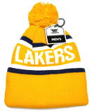 Los Angeles Lakers NBA Mass Whitaker Yellow Pom Knit Hat Cap Adult Men's Beanie