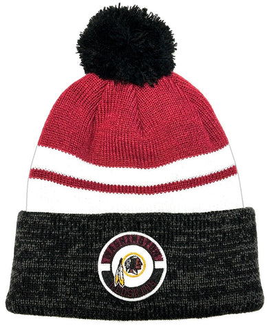 Washington Redskins NFL Vintage Black Cambridge Pom Knit Hat Cap Adult Beanie