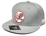 New York Yankees MLB OC Sports Elite Round Logo Gray Hat Cap Men's Fitted 7 3/8