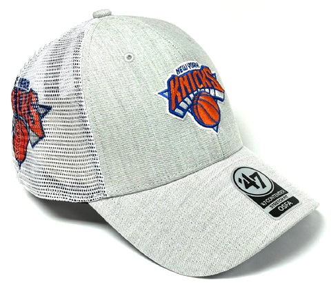 New York Knicks NBA '47 Gray Grantview Contender Mesh Stretch Hat Cap Men's OSFA