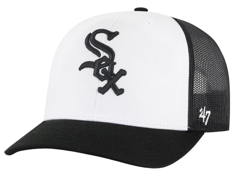 Chicago White Sox MLB '47 Freshman Trucker White Front Black Mesh Hat Cap Adult Men's Snapback