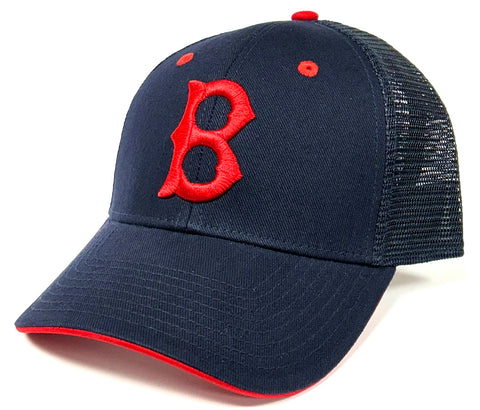 Boston Red Sox MVP 1936 Cooperstown Vintage Throwback Navy Blue Mesh Hat Cap Men's Snapback Adjustable