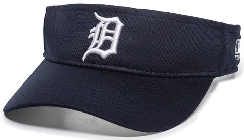 Detroit Tigers MLB OC Sports Mesh Sun Visor Golf Hat Cap Navy Blue D Logo Adult Men's Adjustable
