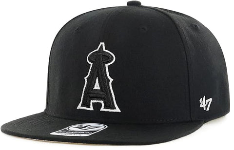 Los Angeles Angels MLB '47 Black No Shot Captain Hat Cap Adult Men's Snapback