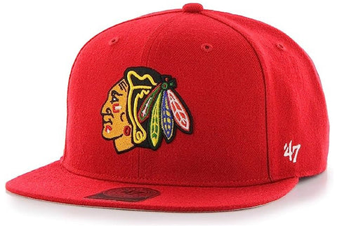 Chicago Blackhawks NHL '47 Red No Shot Captain Flat Hat Cap Men's Snapback