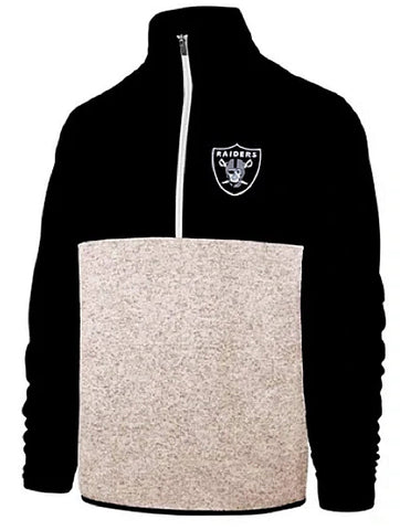 Las Vegas Raiders NFL '47 Kodiak 1/4 Zip Black Fleece Jacket Sweater Men's 3XL