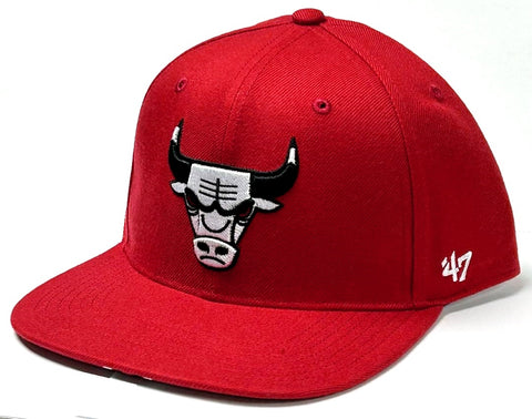 Chicago Bulls NBA '47 Captain Red City White Logo Flat Hat Cap Adult Snapback Adjustable
