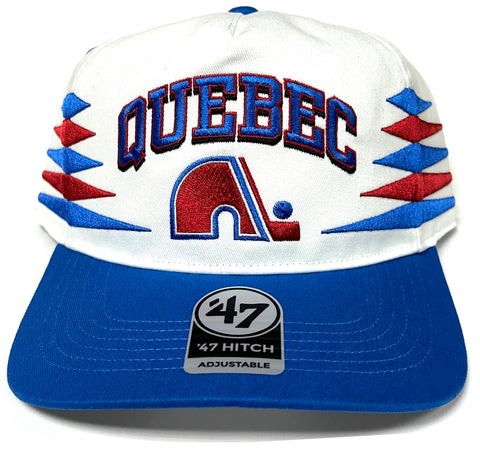 Quebec Nordiques NHL '47 Vintage White Hitch Diamond Cut Hat Cap Men's Snapback