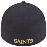 New Orleans Saints NFL New Era 39Thirty Perfect Black Rope Hat Cap Mens Flex M/L