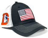 Denver Broncos NFL OHT Vintage USA Flag Hat Cap Blue White Mesh Men's Snapback