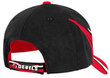 New Jersey Devils NHL Reebok Black 599Z Red Stripe Hat Cap Adult Men's Adjustable