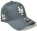 New York Mets MLB '47 MVP Foundation Offside DT Gray White Logo Hat Cap Adult Men's Adjustable Snapback