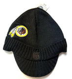 Washington Redskins NFL Reebok Black Visor Knit Billed Hat Cap Beanie Adult