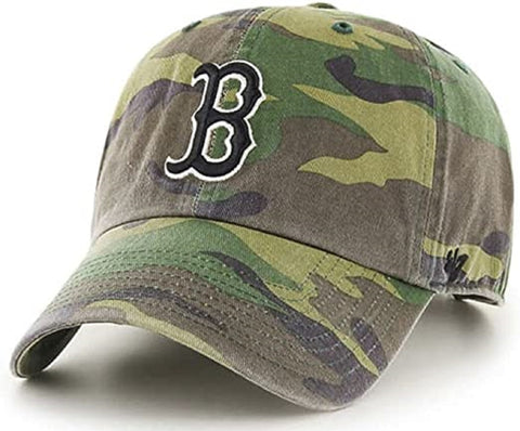 Boston Red Sox MLB '47 Camo Black Logo Clean Up Hat Cap Adult Men's Adjustable