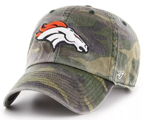 Denver Broncos NFL '47 Camo Clean Up Relaxed Dad Hat Cap Adult Men's Adjustable
