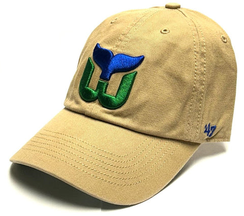 Hartford Whalers NHL '47 Franchise Vintage Khaki Hat Cap Adult Men's Fitted Large - L