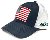 New York Jets NFL OHT Vintage USA Flag Hat Cap Blue White Mesh Men's Snapback