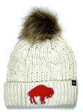 Buffalo Bills NFL '47 Throwback Retro Ivory White Pom Knit Hat Cap Adult Beanie