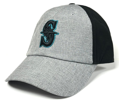 Seattle Mariners MLB Black Tonal Pop Shade Logo Gray Hat Cap Adult Men's Adjustable
