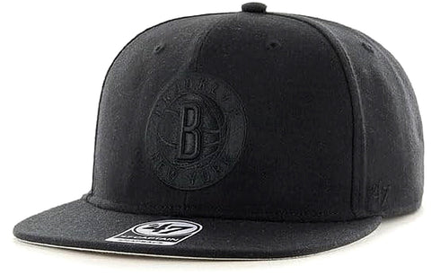 Brooklyn Nets NBA '47 Black Tonal No Shot Captain Hat Cap Adult Men's Snapback