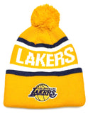 Los Angeles Lakers NBA Mass Whitaker Yellow Pom Knit Hat Cap Adult Men's Beanie