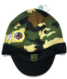 Washington Redskins NFL Reebok Green Camo Visor Knit Billed Hat Cap Beanie Adult
