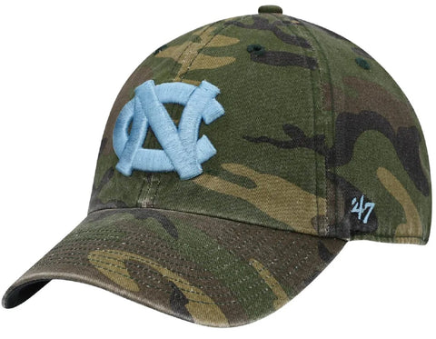 North Carolina NCAA '47 Tar Heels Camo Clean Up Hat Cap Adult Men's Adjustable