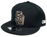 San Diego Padres MLB OC Sports RARE Elite Black Hat Cap Men's Flat Fitted 7 3/8