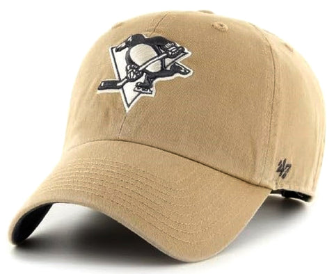 Pittsburgh Penguins NHL '47 Clean Up Ballpark Khaki Hat Cap Adult Men's Adjustable