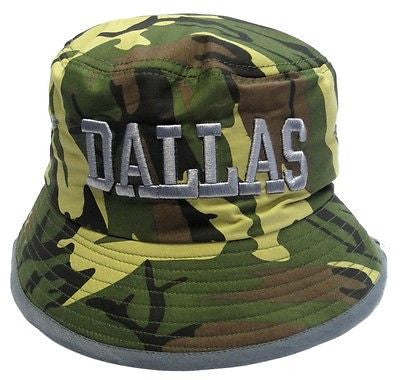 Dallas Cowboys Camo Bucket Golf Fishing Sun Hat Cap Embroidered Text Logo