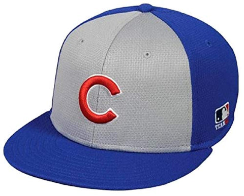 OC Sports Chicago Cubs MLB Colorblock Gray Blue Flat Brim Hat Cap Adult Men's Adjustable