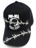 POW MIA Vietnam Black Hat Cap Embroidered Barbed Wire Logo You Are Not Forgotten