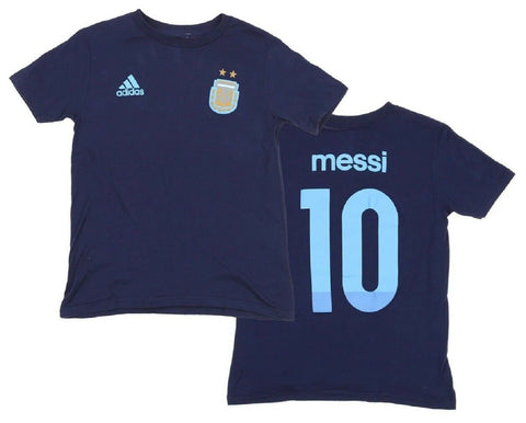 Lionel Messi Argentina #10 Adidas Navy Blue Performance Jersey Tee Shirt Mens XL