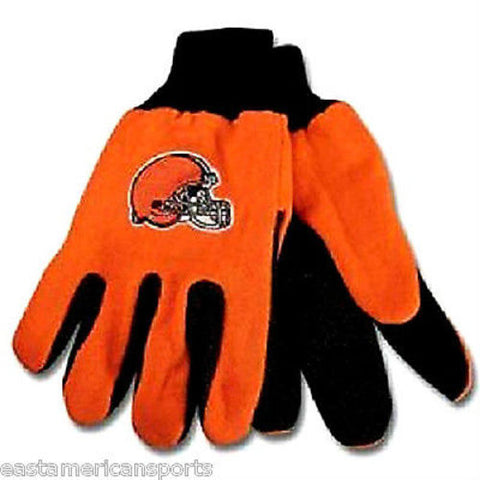 Cleveland Browns NFL Orange Utility Grip Work Gloves Football Helmet Logo